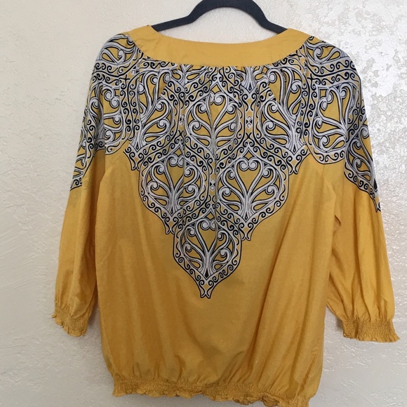 Style & Co Women's Blouse Size 10 Yellow - Picture 5 of 7